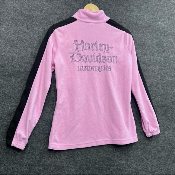 Harley Davidson Women’s Pink Fleece Quarter-Zip Pullover Size M - Picture 8 of 12